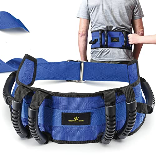 Medical king Gait Belts for Seniors Transfer Belt with 6 Handles, Release Metal Buckle, 56 Long Holds Up 500 LBS