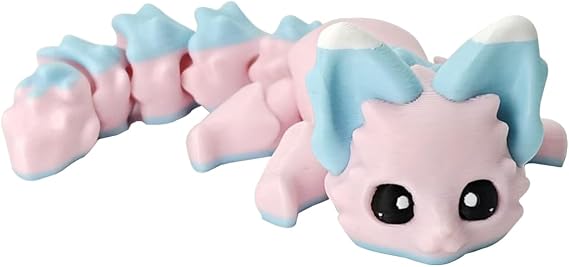 3D Printed Toys 8 Inches Fidget Creature Flexible Animals - 3D Printing Action Figure Toys for Stress Relief, Cute Animal Figurines for Desk Décor (Candy Fox)
