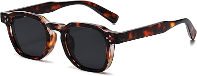 AIEYEZO Retro Sunglasses for Womens Mens Square Thick Framed Shades Trendy Vintage Sun Glasses