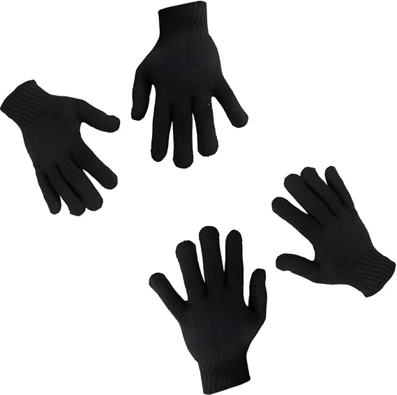 AEE® 2 Pairs Winter Gloves – Unisex Knitted Black Gloves | Men's Women's Gloves | Warm Keeping Soft Fabric For Daily and Outdoor Use