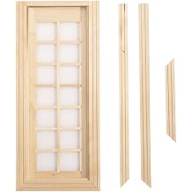 Dollhouse Doors, Wooden Miniature Dollhouse Furniture Door Frame for Dolls Houses Decoration-1: 12 Scale