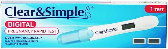 Healthpoint Clear and Simple Digital Pregnancy Test, Rapid Accurate Results in 5 Minutes, Clear Digital Reading, Easy to Use Clear Results, Home Use for Early Detection of Pregnancy, 1 Test