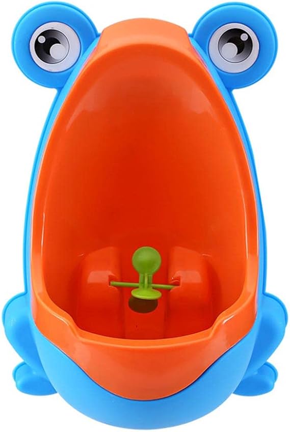 Potty Training Toilet, Cartoon Frog Kids Toddler Potty Toilet, Pee Trainer Boys Urinal for Bathroom, Kindergarten Blue + Orange