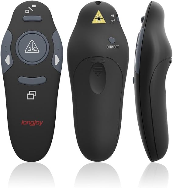 Wireless Presenter Longjoy RF 2.4GHz Laser Presenter Remote Presentation Laser Pointer USB Control PowerPoint PPT Clicker