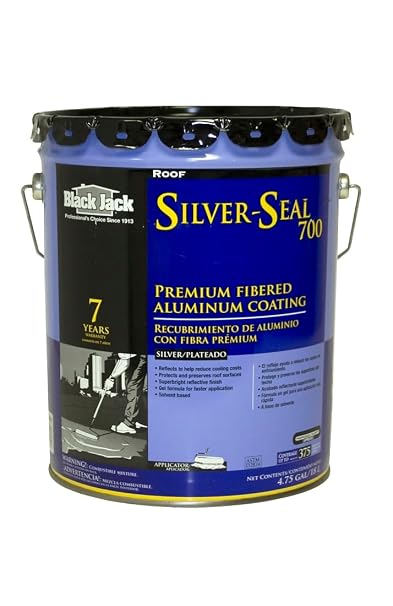 APOC 208 Silver Guard-F Fibered Aluminum Roof Coating, 5 Gallons, Provides a Bright & Long-Lasting Finish to Reflect Sun's Heat & Lower Cooling Costs