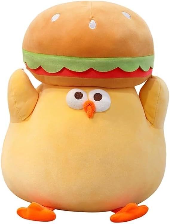 XIYUAN Funny Fat Chicken Plush - 40cm Super Soft Mother Hen Doll, Cartoon Burger Chicken Pillow Cute Chicken Stuffed Animal for Boys & Girls Festival Gifts (Style A)