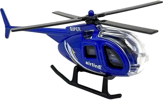 Small Diecast Alloy Helicopter Plane Toy Desktop Decor Ornament Kids Toys Birthday Gift for Kids Adults Holiday Present Metal Model