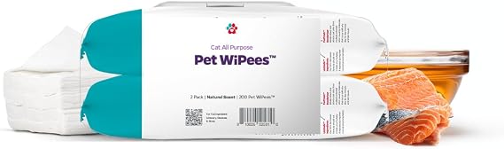 Pet Parents Pet WiPeesTM Cat All Purpose Cat Wipes, Pet Wipes, All Purpose Wipes for Cats & Cat Bath Wipes, Cat Cleaning Wipes (100 Count (Pack of 2), Natural)