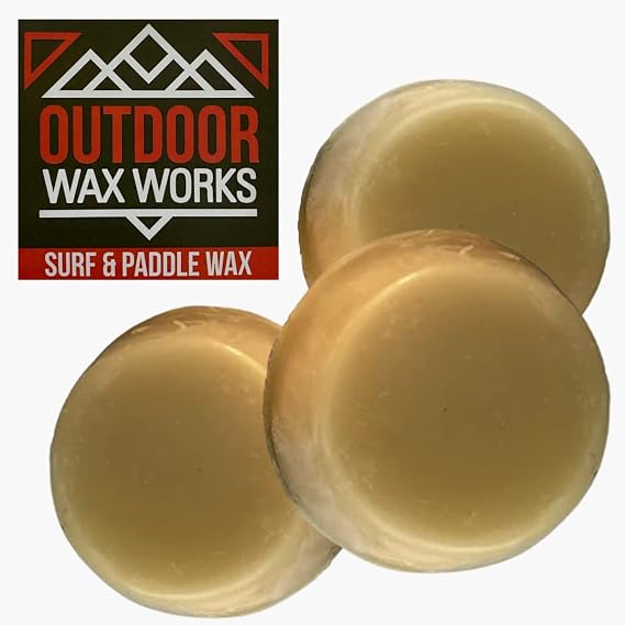 Eco-Friendly Surf Board Wax for gripping + Skimboard, Bodyboard, Paddle, Basecoat; Good in Cold, Cool, Warm, Tropical Waters - Made with Organic Natural Beeswax (3-Pack)