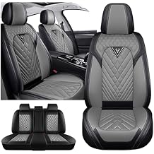 Car Seat Covers for Ford Fusion 2006-2020, Waterproof Nappa Leather Car Seat Protector, Comfortable and Anti-Slip Car Seat Cover&Accessories(5 Seats/Black Gray)