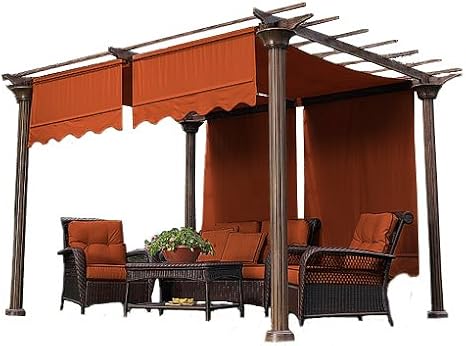 Garden Winds Universal Replacement Canopy Top Cover for Pergolas - Terra Cotta
