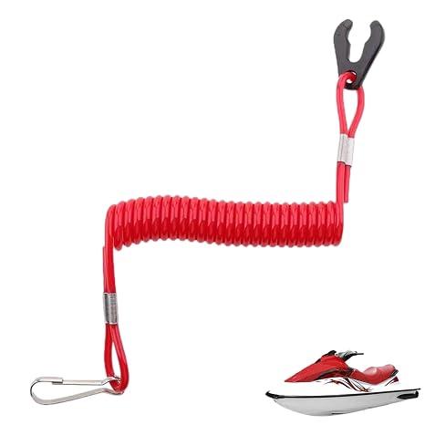 Red Outboard Kill Switch Lanyard Emergency Engine Stop Safety Tether for Suzuki Outboard Motors ABS Plastic Marine Safety Accessory