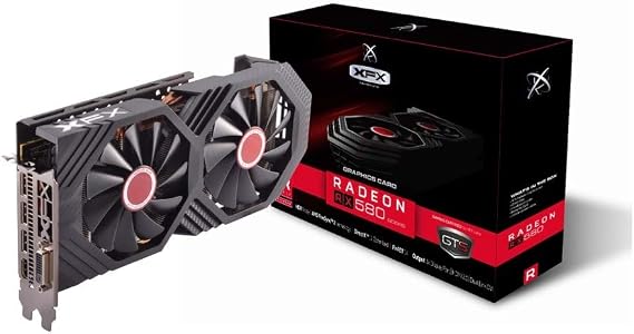 XFX Radeon RX 580 GTS Edition 1386MHz OC+ 8GB GDDR5 VR Compatible Dual BIOS 3xDP HDMI DVI AMD Graphics Card RX-580P8DFDA