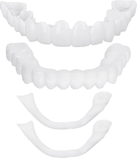 1 Pairs Clip in Instant Veneers Dentures Fake Teeth, Veneers Teeth Top and Bottom Set