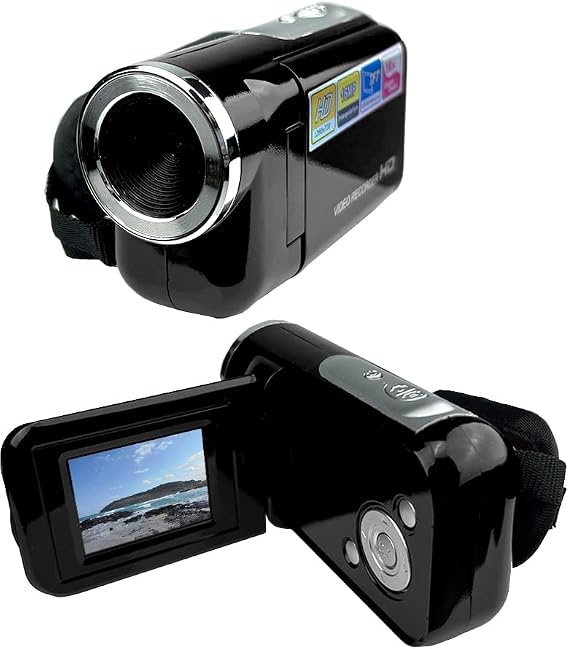 Acuvar 16MP Megapixel Compact Digital Camcorder with HD Video and Photos 16x Zoom with 2.4" Screen and USB Cable (Black, Camera Only)
