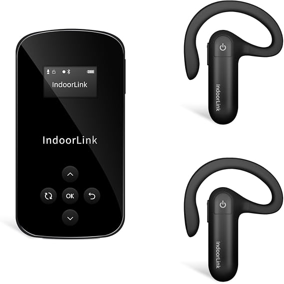 IndoorLink Handheld Wireless Tour Guide System, Tour Guide Audio System, Wide Working Range, Tour Guide Headsets for School Teaching, Factory Visit, Museum Visit, Exhibition, Court.(1T2R)
