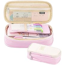 Big Capacity Pencil Pen Case Office Large Storage High Capacity Bag Pouch Holder Box Organizerfor Office Travel Holder Box(Pink)