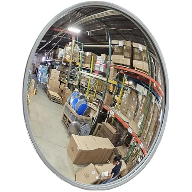 18 Outdoor Acrylic Round Convex Mirror, Security Mirror for Retail Stores, Warehouses, Driveways, and Parking Lots, Acrylic Mirror for Blind Spots and High-Traffic Areas