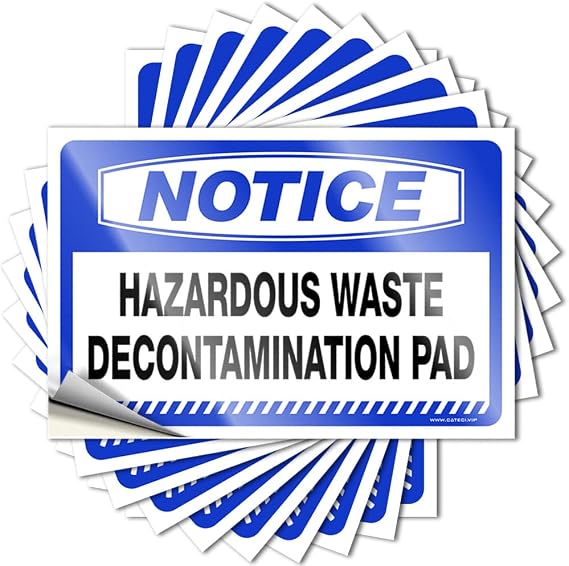 Car Window Stickers Notice Hazardous Waste Disinfection Pad Stickers 10 Pieces Joke Stickers Bumper Sticker (Size : 8 * 12cm)