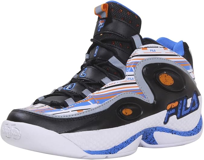 Fila Men's Grant-Hill-3 Sneakers White/Vibrant Orange/Electric Blue Sz. 10.5