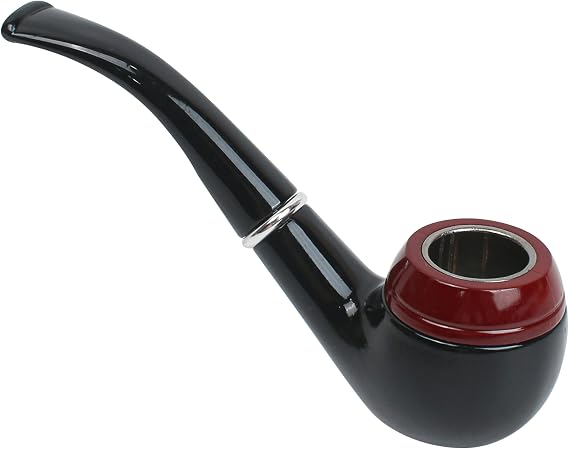 Fake Pipe Prop, Novelty Bubble Pipe for Detective Costume Cosplay, Prop Accessories for Halloween Stage Cosplay Adult Gentlemen's, Black