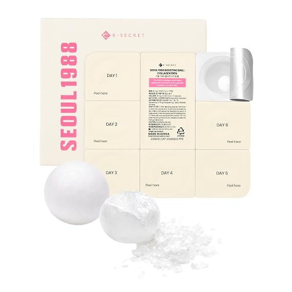 K-SECRET SEOUL 1988 Collagen Boosting Ball Freeze-Dried 100% Hydrolyzed Collagen | Nourishing Care for Dry Skin & Fine Lines | Korean Skincare, 7 Capsules