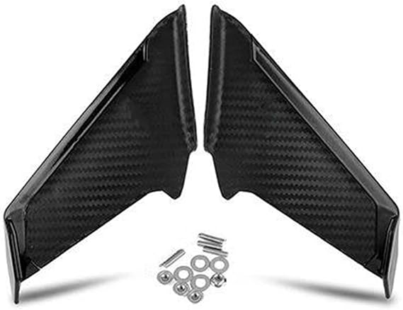 Motorcycle spoiler For NINJA250 3000 400 650 ZX6R ZX10R For Ninja 1000SX Winglet Aerodynamic Side Wind Fin Spoiler Front Fairing Protector Wing Cover Motorcycle Cover Fairing(Black)
