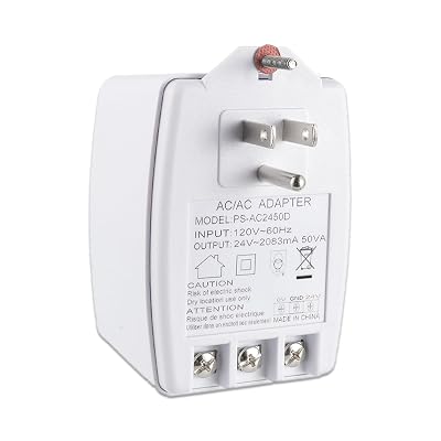 24 Volt Doorbell Transformer 24VAC 50VA 2083mA Plug in Transformer with PTC Fuse Compatible with Nest Ecobee Sensi and Honeywell Thermostat and All Versions of Ring Doorbell