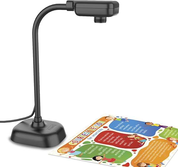 Visualiser for Teachers and Classroom, USB Document Camera/Webcam Built-in Mic— Mac OS, Windows, Chromebook Compatible for Live Demo, Web Conferencing, Distance Learning, Remote Teaching