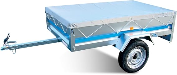Maypole MP929 Grey 6 x 4ft (183 x 122cm) Heavy Duty Flat Waterproof Trailer Cover with 3ft Drop, Elasticated Cord & Shaped Corners. Secures Trailer & Contents & Protects from Weather.