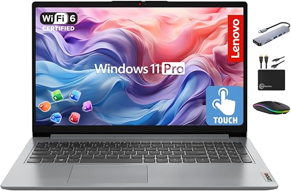 Lenovo IdeaPad Laptop 2025 15.6" FHD IPS Touchscreen for Business, 16GB RAM, 1TB Storage (500GB SSD + 500GB Ext.), 6-Core Intel i3, Wi-Fi 6, Long Battery, MarxsolAccessory, Win 11 Pro with MS Office