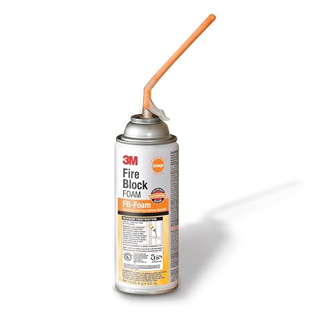 3M Fire Block Foam FB-Foam, Orange Color, Ready-To-Use, In-Place, 12 fl oz Can