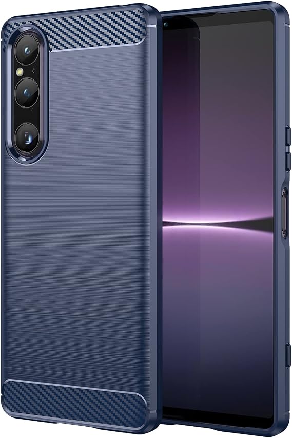 Sawiqpd for Sony Xperia 1 VI (6th Gen) Case Carbon Fiber Texture, Blue
