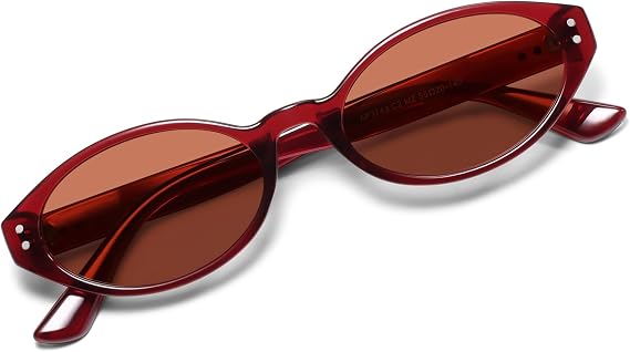 Appassal Retro Oval Womens Sunglasses, Trendy Cat Eye Skinny Chic Narrow Y2K 90s Small Sunnies AP3743