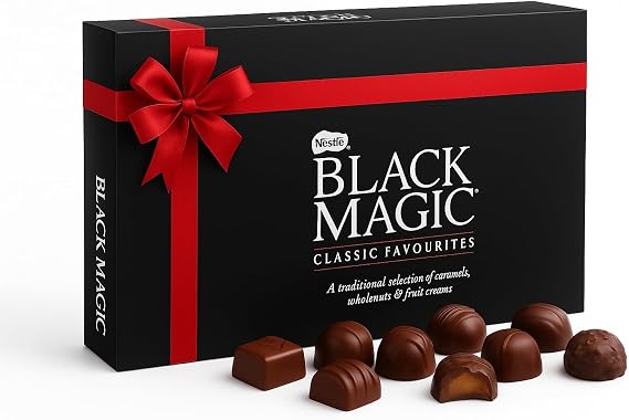 Nestlé Black Magic Dark Chocolate Luxury Assortment Gift Box, 348g Dark Chocolate Ideal for Easter,Mother Days, Christmas, Birthday, Festival Hamper Stocking Filler Gift