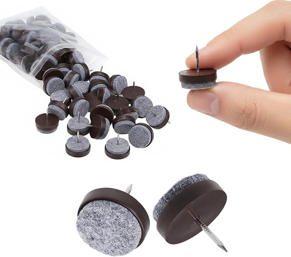 Çivili Keçeli Plastik Poligrit (25 Adet) Mobilya Masa Sandalye Parke Laminat Zemin Koruyucu Pabuç