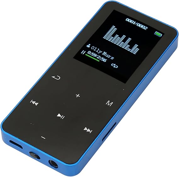 8G MP3 Player with Bluetooth,1.8 Inch Screen Ultra Slim Music Player with Video Play,Noise Reduction Lossless Portable MP4 Player with Translation Dictionary (Blue)