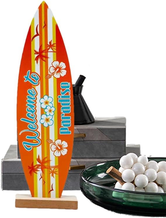 Surfboard Centrepieces for Tables, Surfboard Table Decorations, Surfboard Beach Signs, Wooden Surfboard Decoration for the Wall, Surfboard Beach Signs, Tropical Bar Table Centrepieces for