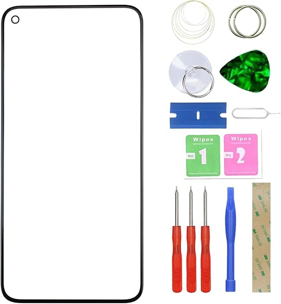 Screen Replacement Front Glass +OCA compatible with Google Pixel 5 GD1YQ GTT9Q (No Touch and LCD Display) with Repair Kit -6.0"