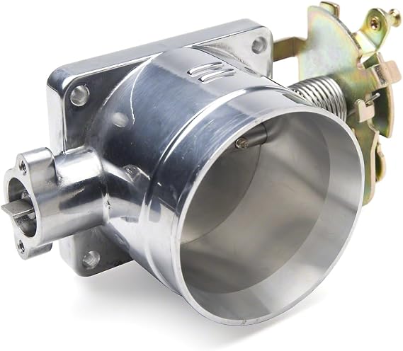 75mm Throttle Body | High Flow Intake Throttle Body | Polished Aluminum Performance Upgrade Compatible with Supercharged Engines | Compatible with 1996-2004 Ford Mustang GT 4.6L