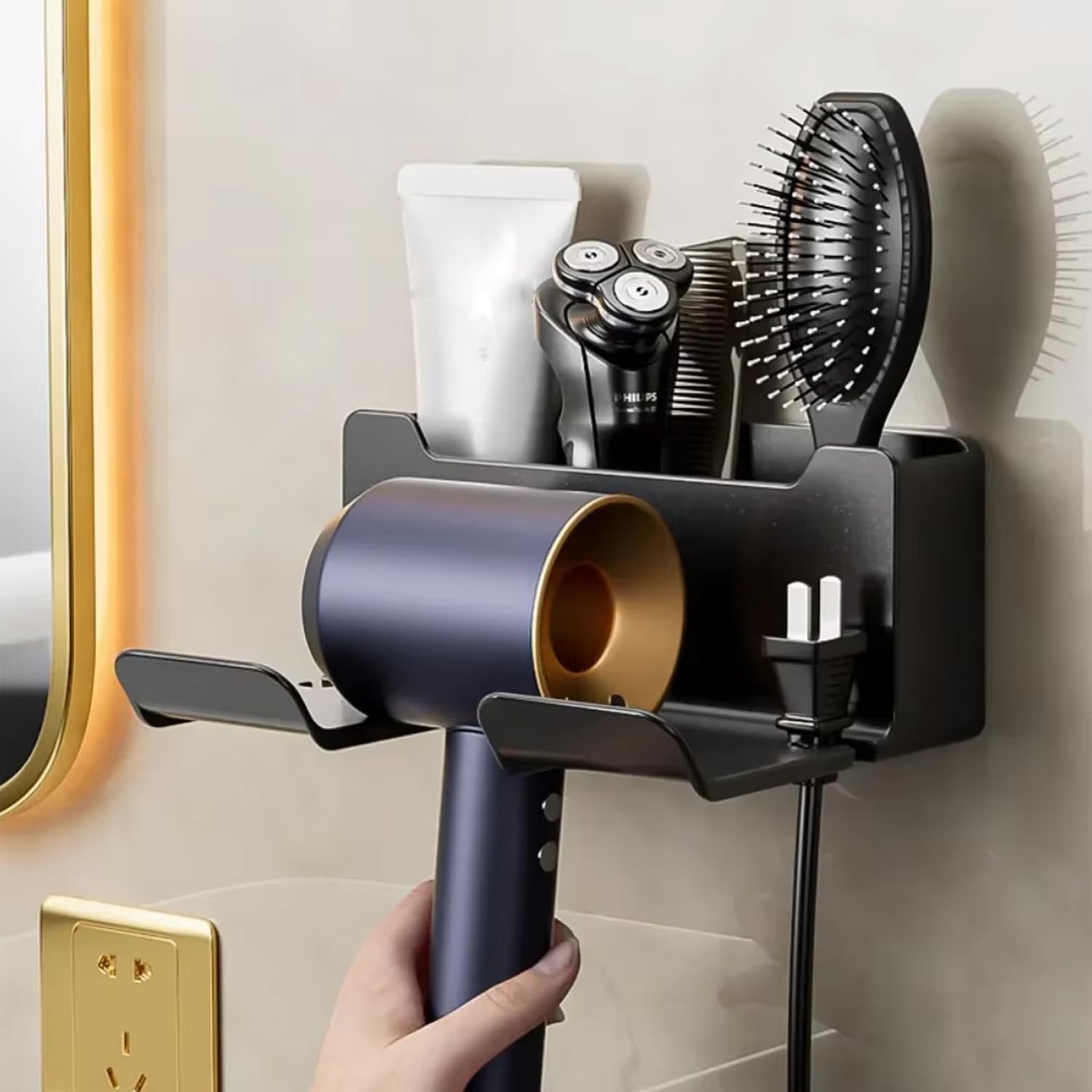 Microcase Hair Dryer and Regulatory Hanger Stand for Toiletries - AL5054