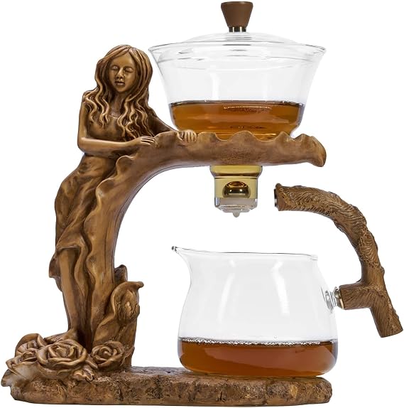 Zurucily Glass Teapot Set with Infuser Semi Automatic Tea Set Magic Teapot (Beauty)