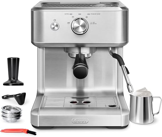 Gevi 58mm Commercial Espresso Machine|PID&NTC Temp Control with Steam Wand