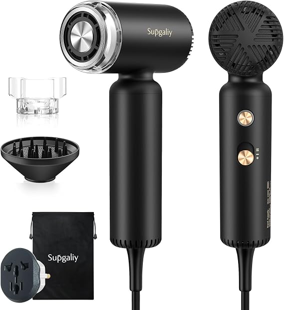 Dual Voltage Travel Hair Dryer, Mini High-Speed Blow Dryer for Fast Drying, Ionic Hairdryer with Diffuser Gift Women, Lightweight Compact