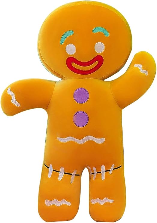 Gingerbread Man Christmas Plush Toy, 30 cm, Stuffed Cookie Doll Gingerbread Man Pillow The Christmas Gingerbread Gingy Plush Stuffed Toys for Kids Birthday Xms Gift