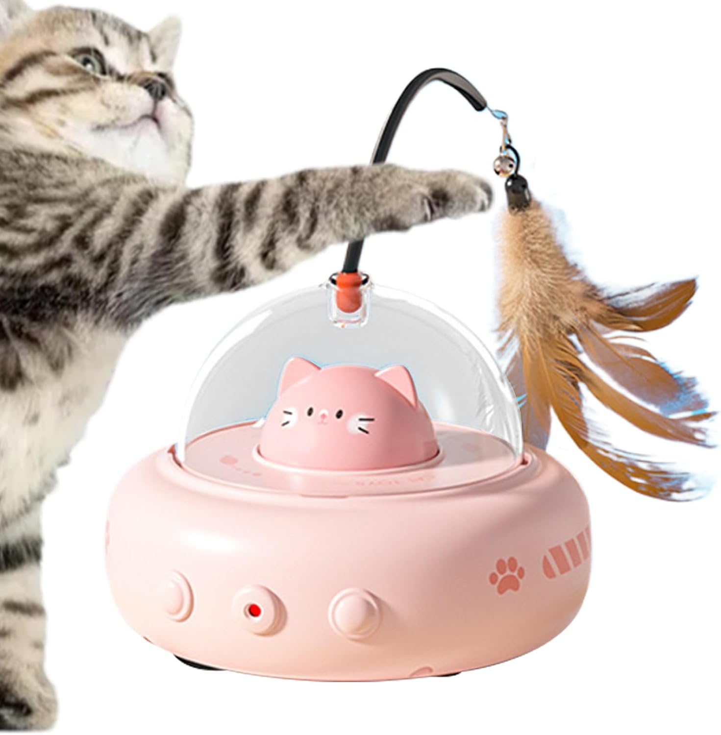 Automatic Cat Toy | Smart Fun Game with Teaser Wand | Rechargeable Cat Exercise Toy,for Pet Kitten Indoor Play Exercise Boredom Enrichment