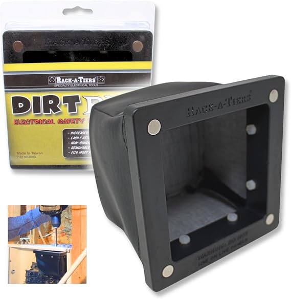 Rack-A-Tiers Dirt Bag - Magnetic Drill Dust Catcher Bag for Metal Shaving, Non-Conductive, For Electrical Drilling, Chip Catcher, Drill Dust Collector, 5x5x4-inch (84000)