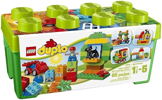 LEGO DUPLO All-in-One-Box-of-Fun Building Kit 10572 Open Ended Toy for Imaginative Play with Large Bricks Made for Toddlers and preschoolers (65 Pieces)