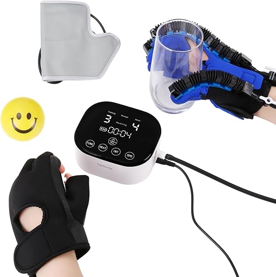Rehabilitation Robot Gloves for Hempiplegia Stroke, Robotic Hand Glove for Hand Dysfunction Recovery, Finger Exerciser Stroke Hand Recovery Device Physical Therapy Equipment (Small-Right)