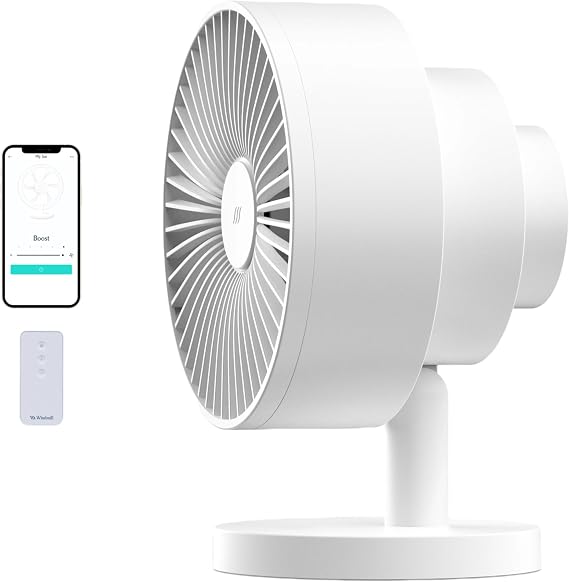 Windmill Smart Fan, Ultra-Quiet 2-in-1 Air Circulator with Remote
